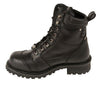 MEN'S MOTORBIKE WIDE REAL LEATHER 8 INCH CLASSIC LOGGER BOOT THICK LEATHER 