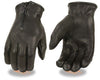MEN'S UNLINED DRIVING GLOVES VERY SOFT LEATHER DEER SKIN WITH ZIPPER BLACK COLOR 