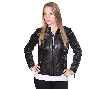 WOMEN'S RACER SHORT W/FOUR EXTERIOR POCKETS SEXY LOOK VERY SOFT LEATHER 