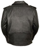Men's riding classic biker police style Blk Leather jacket with side laces 