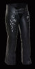 MOTORYCLE WOMEN BLK VERY SOFT LEATHER CHAP W/REFLECTIVE TRIBAL EMBRIODERY 