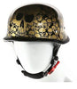 Motorcycle riders German gold skull graveyard novelty helmet 