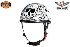 MOTORCYCLE WHITE EAGLE NOVELTY HELMET WITH SKULL GRAPHIC W/CHIN STRAPCOMFORTABLE