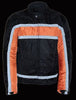 MEN'S MOTORCYCLE RACER ORANG TEXTILE JACKET WITH REFLECTIVE STRIPES WITH ARMOUR 