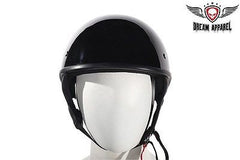SHINY BLACK DOT APPROVED MOTORCYCLE HALF HELMET RETENTION STRAPS W/D RINGS NEW
