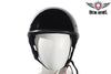 SHINY BLACK DOT APPROVED MOTORCYCLE HALF HELMET RETENTION STRAPS W/D RINGS NEW 