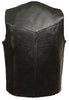 Men's Plain Snap button classic leather vest with four total pockets 