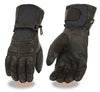 MEN'S GENUINE LEATHER WATERPROOF GUANTLET REFLECTIVE PIPING GLOVES COW SKIN NEW 