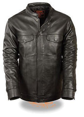 Men's Biker son of anarcy leather motorcycle full sleeve leather jacket light weight