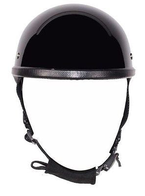classic gloss black novelty motorcycle helmet MOTORCYCLE GLOSS BLACK SKULL CAP NOVELTY HELMET BLACK NOT W/CHIN STRAP – Leather Place
