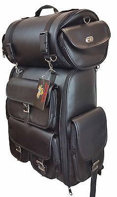 backpack travel bar MOTORCYCLE LARGE SISSY TRAVEL BAR BAGS PLAIN TRAVEL LUGGAGE TWIST LOCK – Leather Place