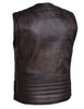 Men's Retro Brn Montana 6 Pocket Premium Leather Vest 
