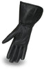 Motorcycle Women's Ultra long real butter soft gel palm Lined leather gloves 