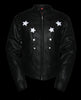 Women's Biker front back Reflective star leather jacket thick leather 