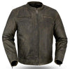 Mens Vintage Distressed Brown Classic Scoter Ultra premium Cow Hide Leather Drifter Style 