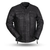 Men's Premium Ultra Naked Cow Hide Raider Leather Jacket with 2 FRONT pistol pete pockets 