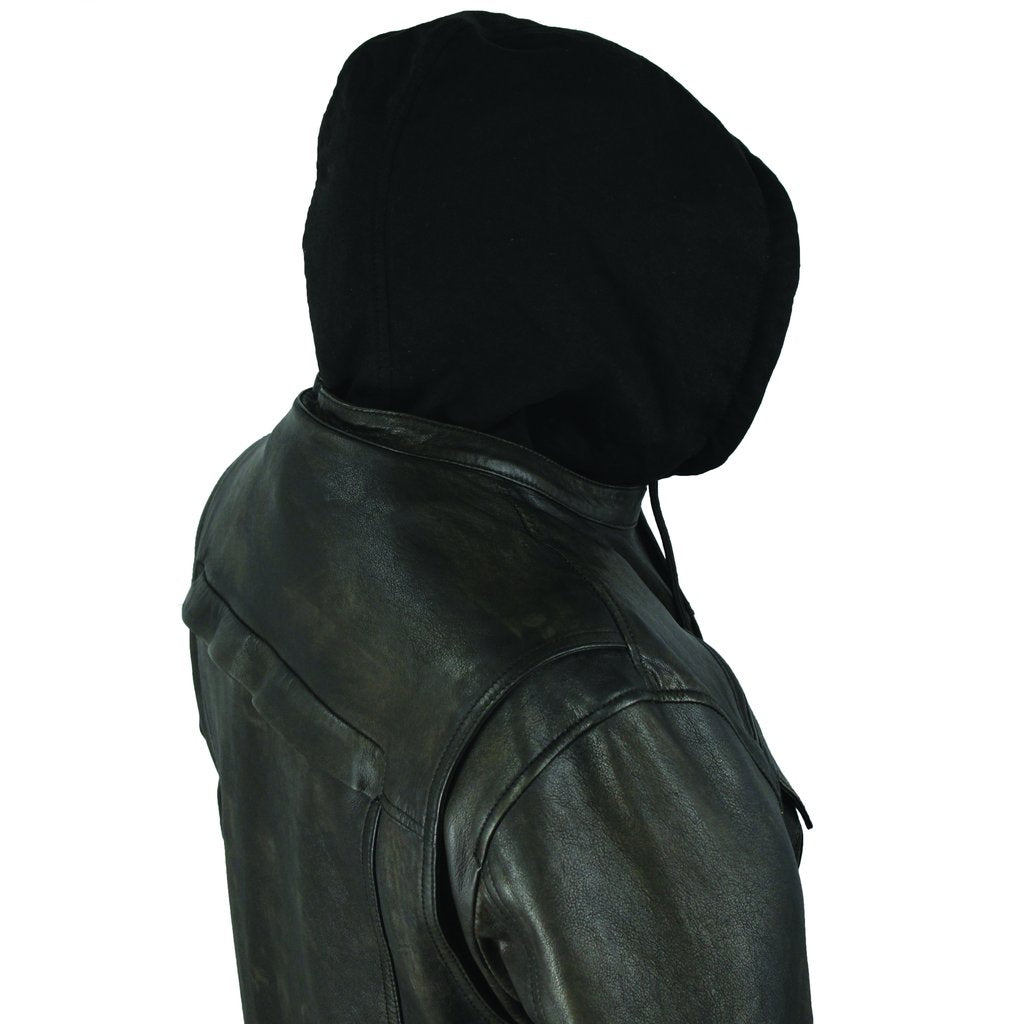 Men's Light weight Vendetta Blk Lamb Skin Leather Jacket with