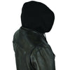 Men's Light weight Vendetta Blk Lamb Skin Leather Jacket with Removable Hoodie 
