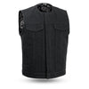 Men's Motorcycle Collarless Raw Canvas Heavy Hitter Preacher Vest