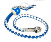 Motorcycle 42" Long Old School Get Back whip White & Blue Color with Number 10 Pool Ball 