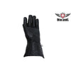 Men's Motorcycle Long Guantlet Lined gloves with Conchos and Studs 