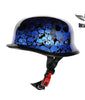Motorcycle riders German Blue Graveyard Skull Novelty Helmet 