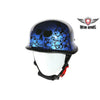 Motorcycle riders German Blue Graveyard Skull Novelty Helmet 