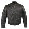 Mens Motorcycle Distressed Gray Scoter Riding Leather Jacket with Kidney padding back & Vents 