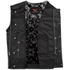 Mens Motorcycle Paisley Liner Collarless premium leather Son of anarcy Exterior Gunpocket Vest 