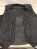 Men's Motorcycle Blk Side Lace leather vest with Live to Ride embossed back 