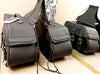 Saddlebag Luggage Set for Motorcycle 2 PC Black Waterproof Slanted Travel Bag 