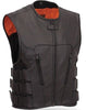 Men's Biker Updated SWAT Team Style Leather Motorcycle Vest 