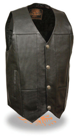 Men's Plain Side Buffalo Nickel Vest with 2 Gun Pockets inside 