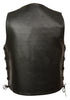 Men's Motorcycle Blk 10 Pocket Tall Extra 3" Long leather vest with 2 gun pockets 