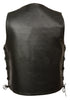 Men's Motorcycle Leather Vest Chest pockets with Side Laces & 2 Gun Pockets inside 