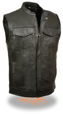 Men's riding son of anarcy club leather vest with 2 gun pockets upto 12XL 