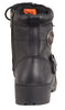 Motorbike women's Waterproof Side Buckle leather boot with plain toe 
