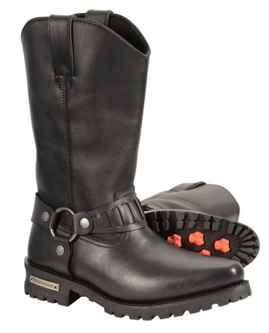 Men's Motorcycle Waterproof J Toe Harness Cowboy Leather boot 