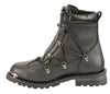 Men's Waterproof Genuine Twin Zipper front entry leather boot with round toe 