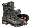Men's Waterproof Genuine Twin Zipper front entry leather boot with round toe 
