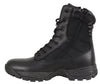Men's Riding 9" Blk Leather Nylon tactical boot with side zipper 