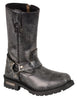 Men's Motorcycle riders Distressed Grey Pure Leather 11 inch Toe Boot 