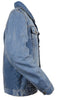 Men's Classic Denim Jean pocket shirt collar blue jacket with 2 Gun pockets 