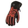 Mens Biker Touch Screen Heated Guantlet Leather Gloves for cold weather Reflective 