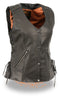 Motorcycle Women's Lightweight Lace to lace snap front vest with 2 Gun pockets 
