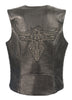 WOMEN'S SNAP VEST WITH PHOENIX STUDDING EMBROIDERY BACK WITH 2 GUN POCKETS 