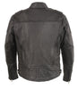 Men's Blk vented scooter heated technology leather jacket with 2 Gun pockets 