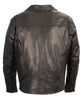 Men's Motorcycle Triple stitch updated police style leather jacket with vents 