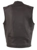 Men's Zipper front leather vest with Cool tec designed & 2 gun pockets 