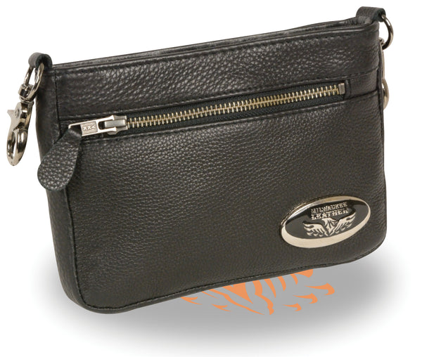 bikersgearonline Ladies Leather Multi Pocket Belt Bag, Loop Bag, Shoulder  Bag W/Gun Holster New